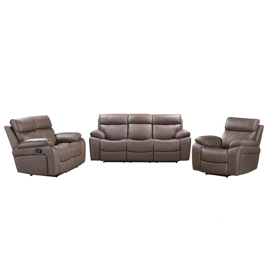 Theon - Manual Reclining Sofa, Loveseat, Recliner - Stokes Toffee