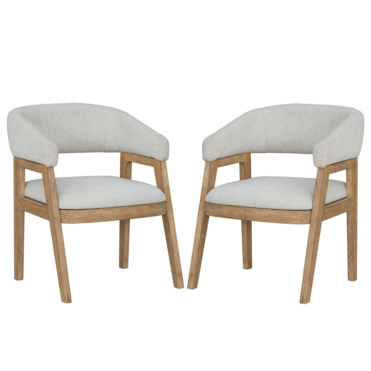 Escape - Barrel Dining Chair (Set of 2) - Glazed Natural Oak Mirage Mist