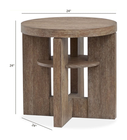 Conway - Round End Table - Spiced Brown