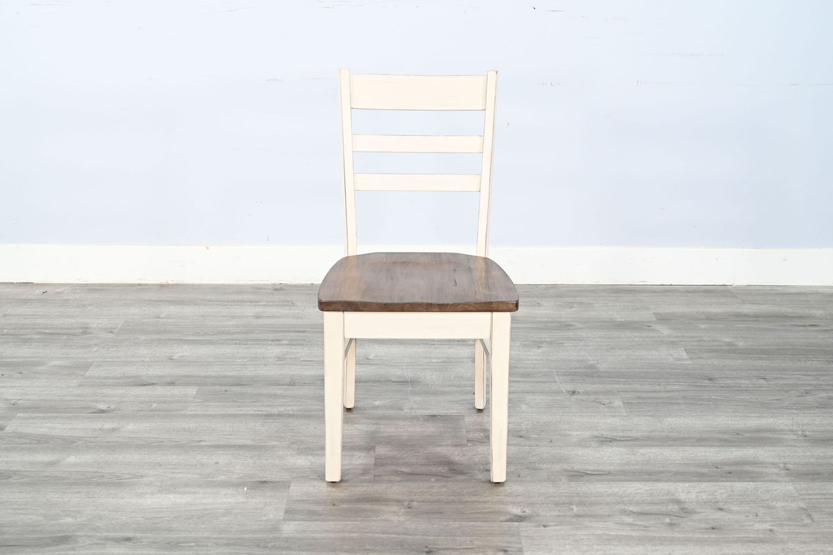 Pasadena - Ladderback Chair, Wood Seat (Set of 2) - Buckskin / Marble White