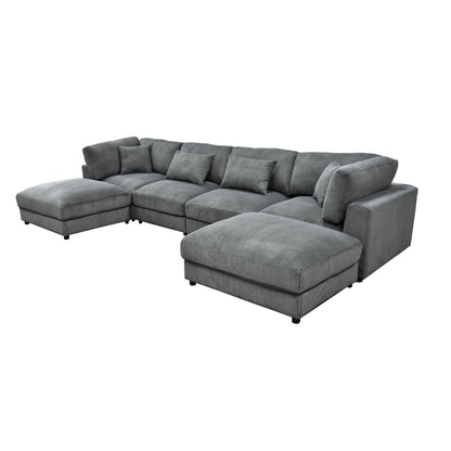 Upholstered Modular Sectional & Custom Configuration And Toss Pillows