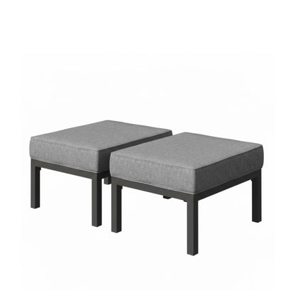 Patio Ottomans With Cushions, All-Weather Footrests (Set of 2)