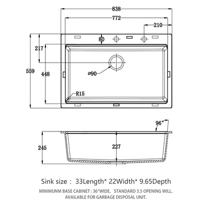 Granite Composite Quartz Kitchen Sink With Workstation Features And Drop In Design
