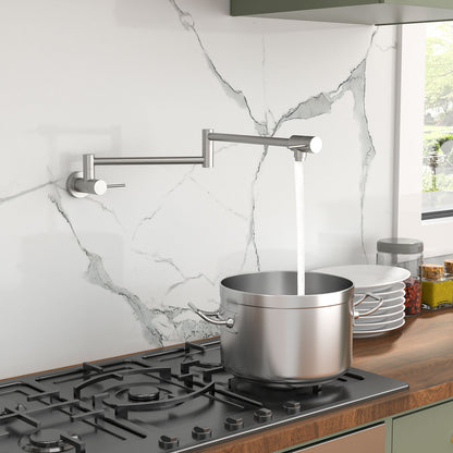 Modern Design Pot Filler Faucet Wall Mount Kitchen Sink, Folding Stretchable