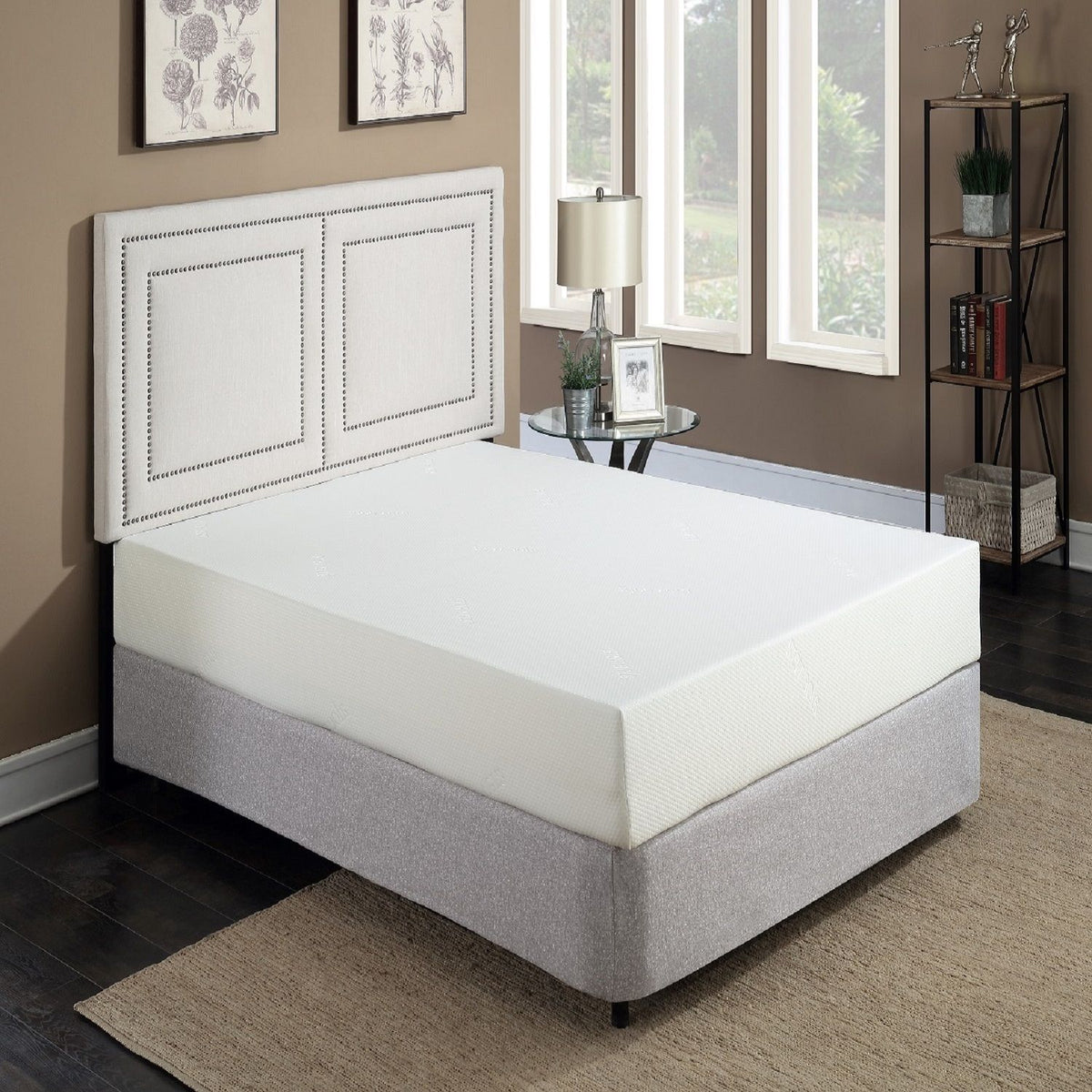 10" Plush Gel Memory Foam Mattress Bed With Cooling Technology, Aloe Vera Cover