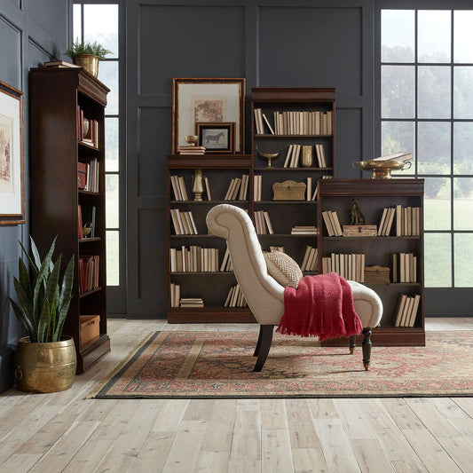 Brayton Manor - 4 Piece Stepped Bookcase Wall Set - Cognac