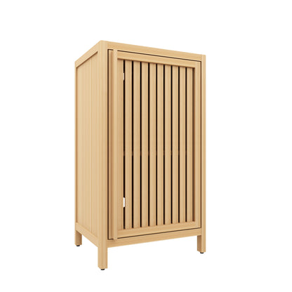 Bamboo Freestanding Storage Cabinet With Door And Shelf For Bathroom, Living Room, Kitchen - Natural / Natural Wood