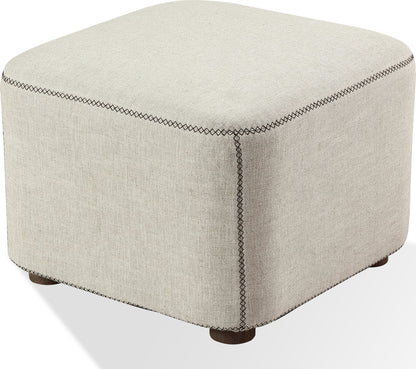Virgil Louis - Upholstered Ottoman - Natural Linen