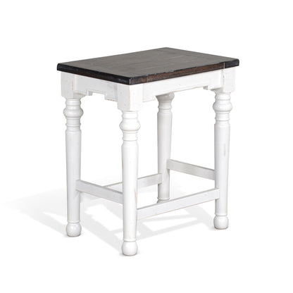 Carriage House - Stool Wih Wood Seat (Set of 2) - Cottage White / Europen Dark