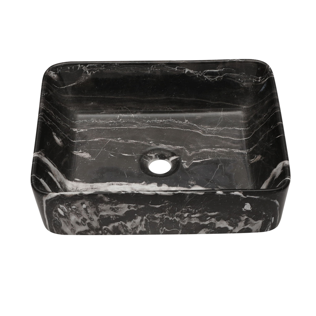 Rectangular Vessel Bathroom Sink - Black / Gray