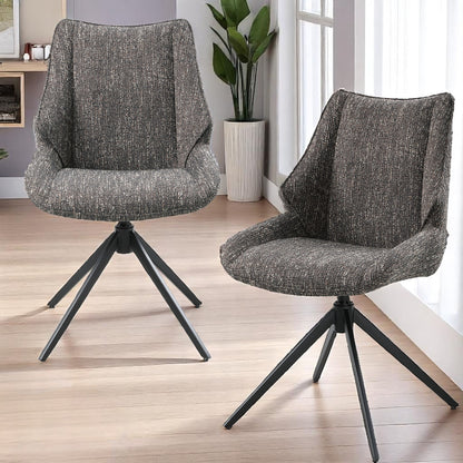 Malika - Side Chair With Swivel (Set of 2) - Brown Gray