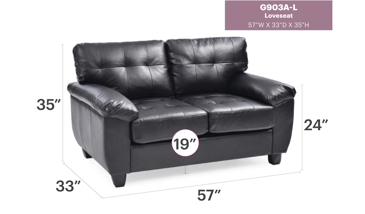 Stylish Loveseat With Padded Arms