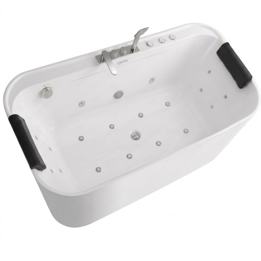Serenity - Massage Bathtub With Whirlpool Massage, Bubble Bath, LED Air Jets And Hidden Waterfall - White
