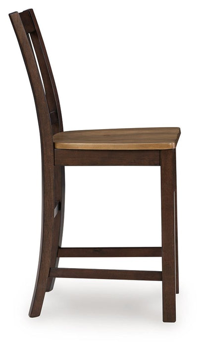 Rylandeen - Barstool (Set of 2) - Light Brown / Dark Brown
