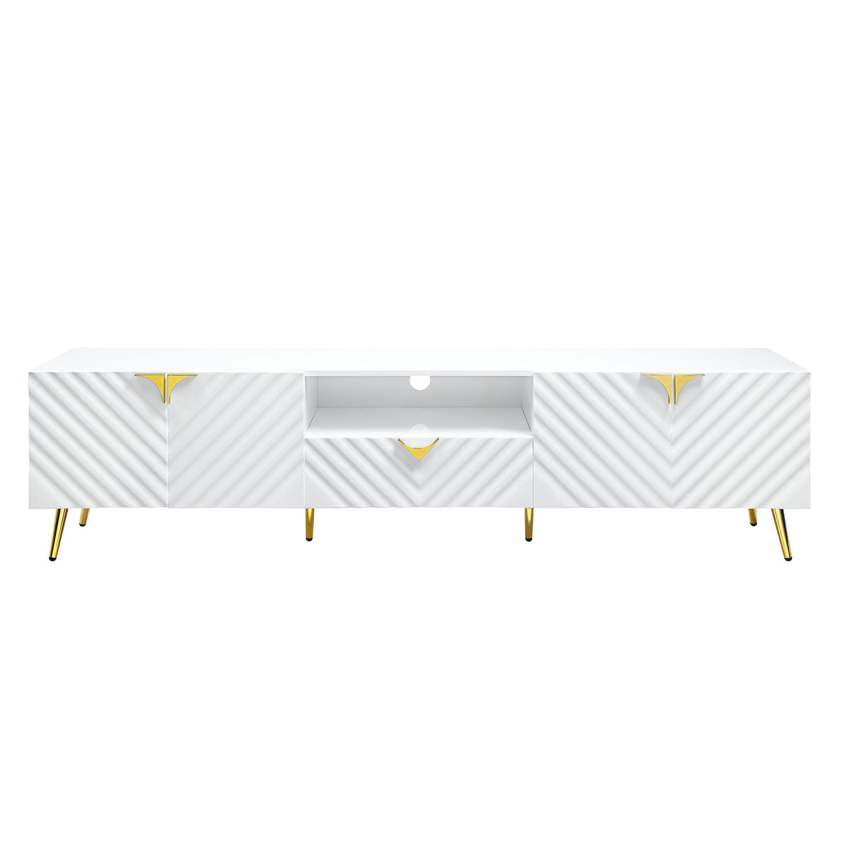 Gaines - High Gloss TV Stand - White