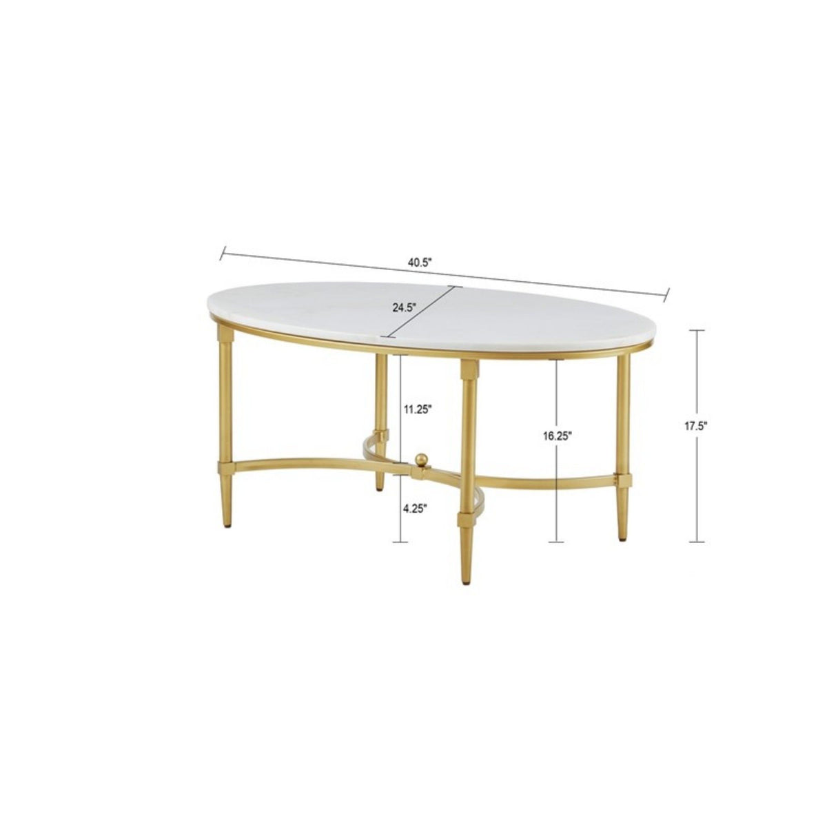 Bordeaux - Coffee Table - White / Gold