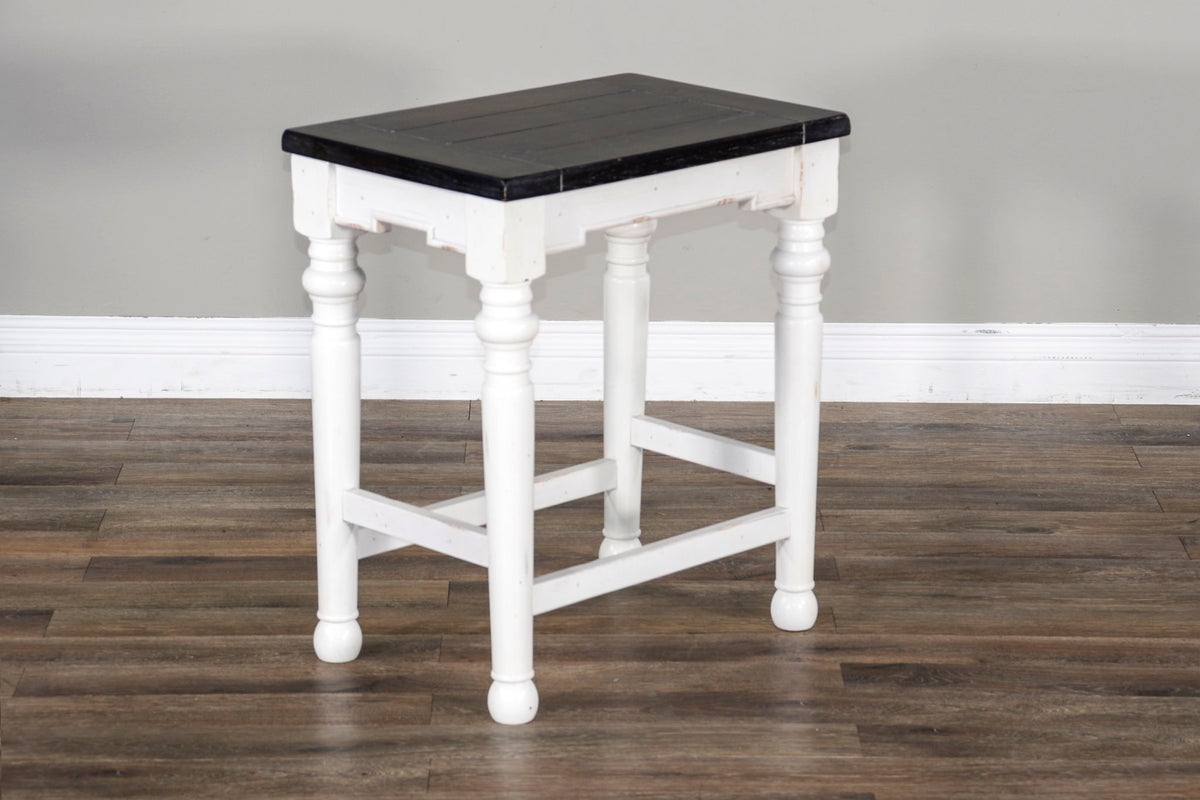 Carriage House - Stool Wih Wood Seat (Set of 2) - Cottage White / Europen Dark