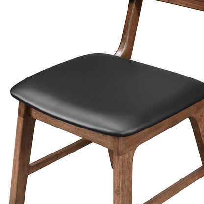 Thea - Wood Back Side Chair With Black Seat (Set of 2) - Walnut