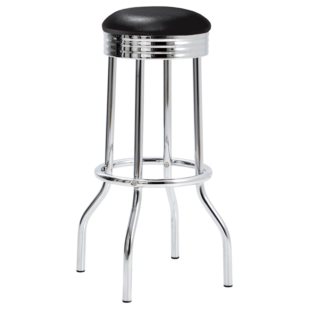 3 Piece Round 1950S Bistro Pub Bar Table Set - Black