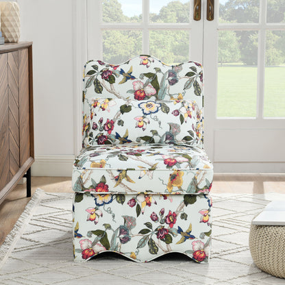 Stylish Flannel Dining Chair With Soft Cushion And Backrest