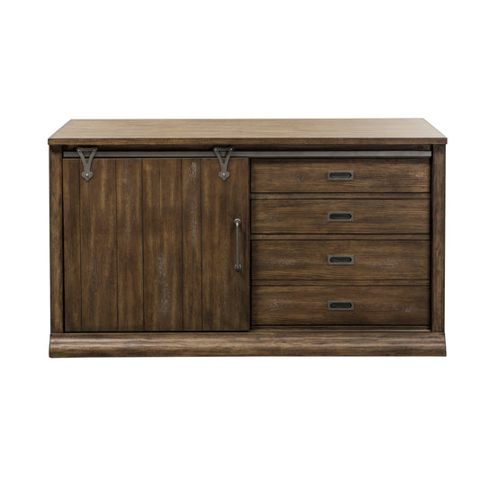 Stone Brook - Computer Credenza - Rustic Saddle