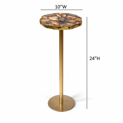 Champaign - Round Accent Table - Gold