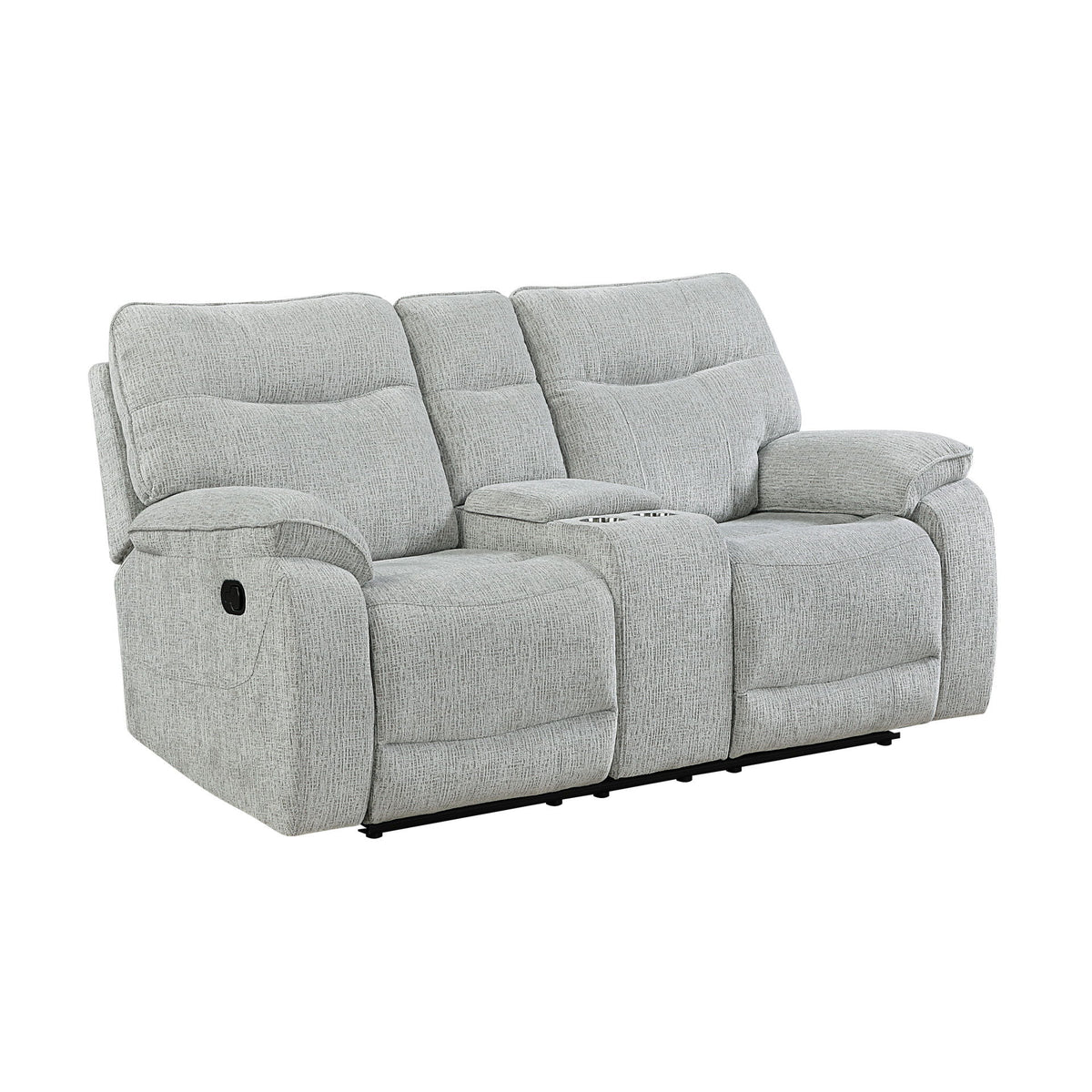 Chablis - Reclining Console Loveseat - Mist Gray