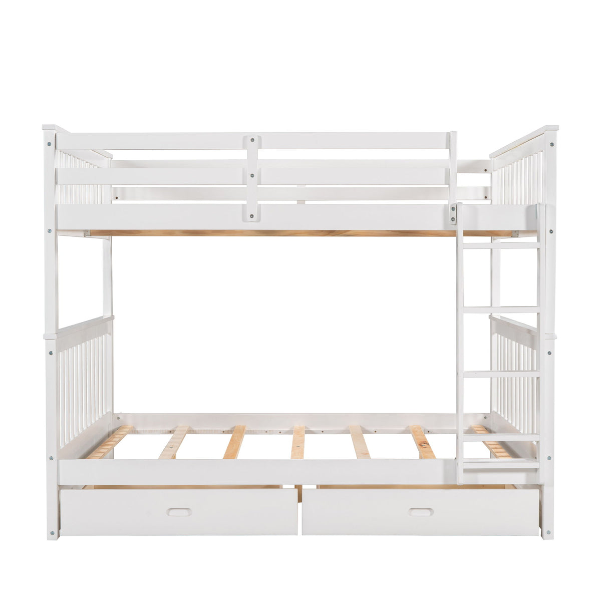 Bunk Bed With Ladders And 2 Storage Drawers