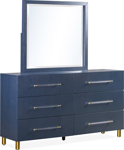Argento - Beveled Glass Wall Or Dresser Mirror - Navy Blue