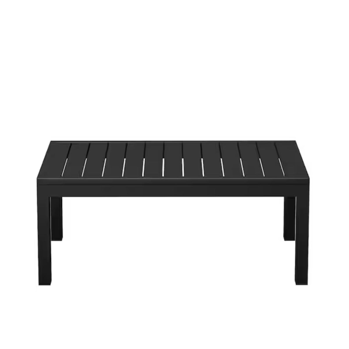 All Weather Slatted Outdoor Coffee Table For Garden - Black