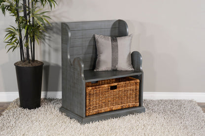Manor House - Hall Seat - Blue / Dark Brown