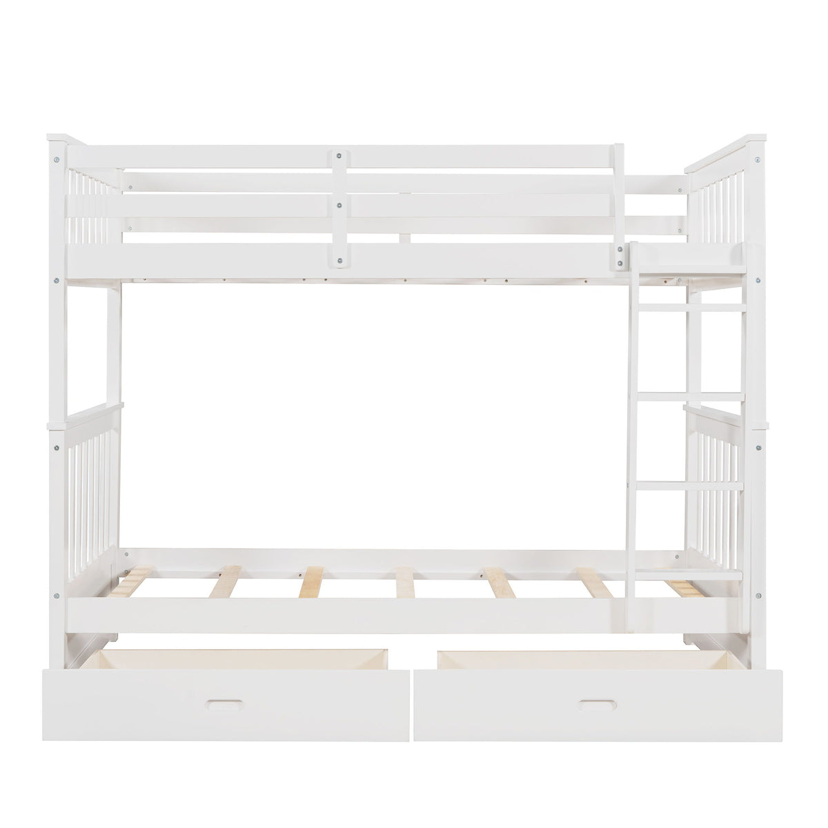 Bunk Bed With Ladders And 2 Storage Drawers