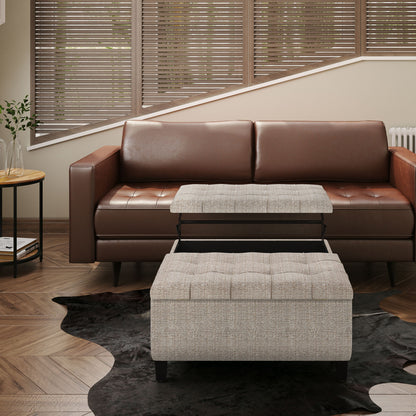 Harrison - Coffee Table Storage Ottoman - Silver
