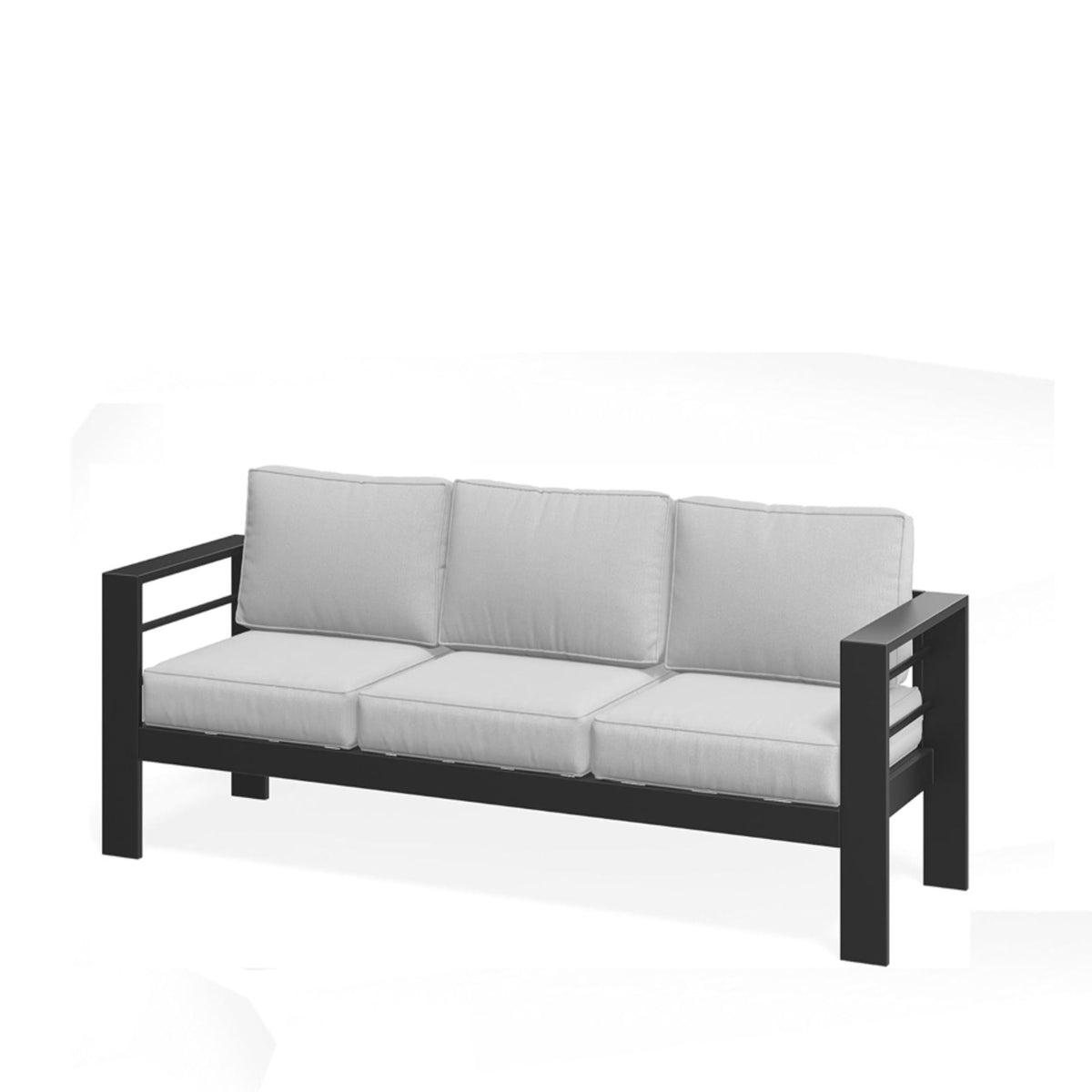 All-Weather Patio Sofa With Cushions, 3 Seat Outdoor Couch