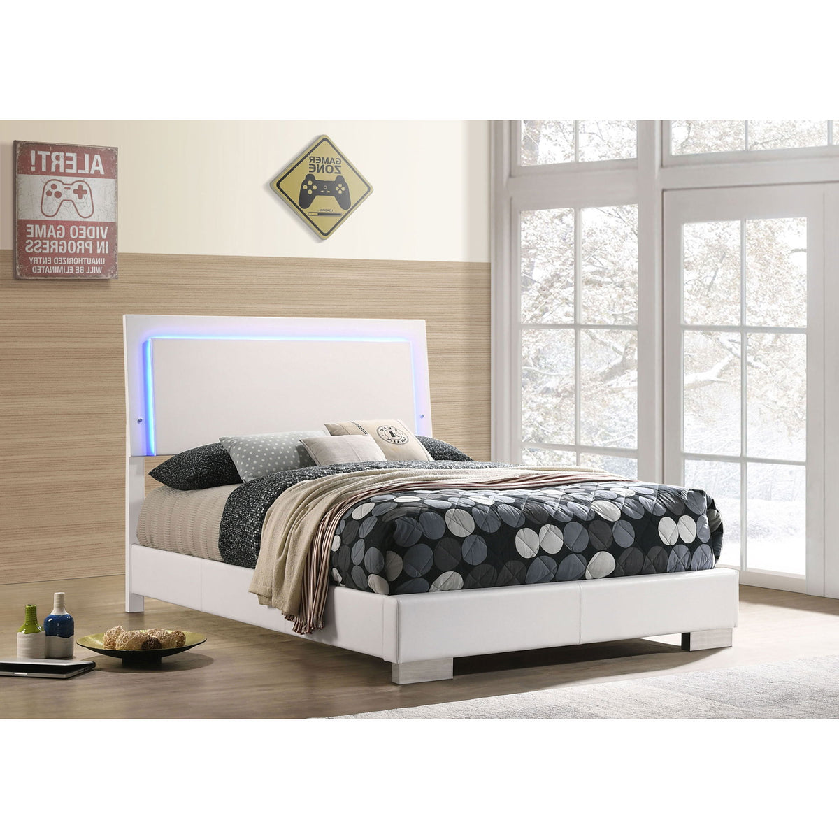Felicity - LED Panel Bed With Built In Lighting