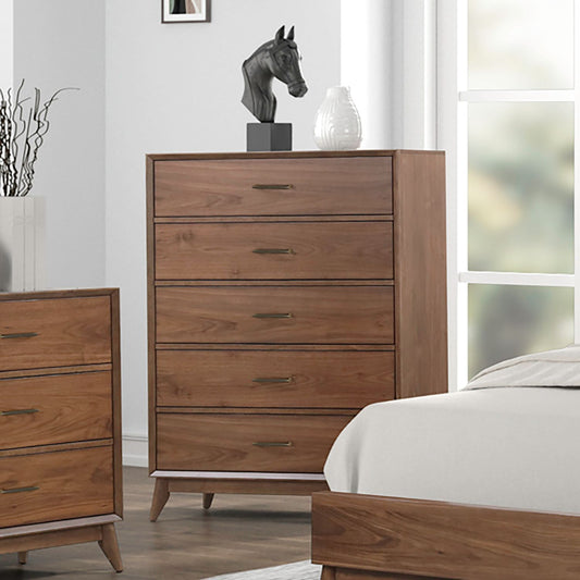 Century Modern - 5 Drawer Chest - Walnut