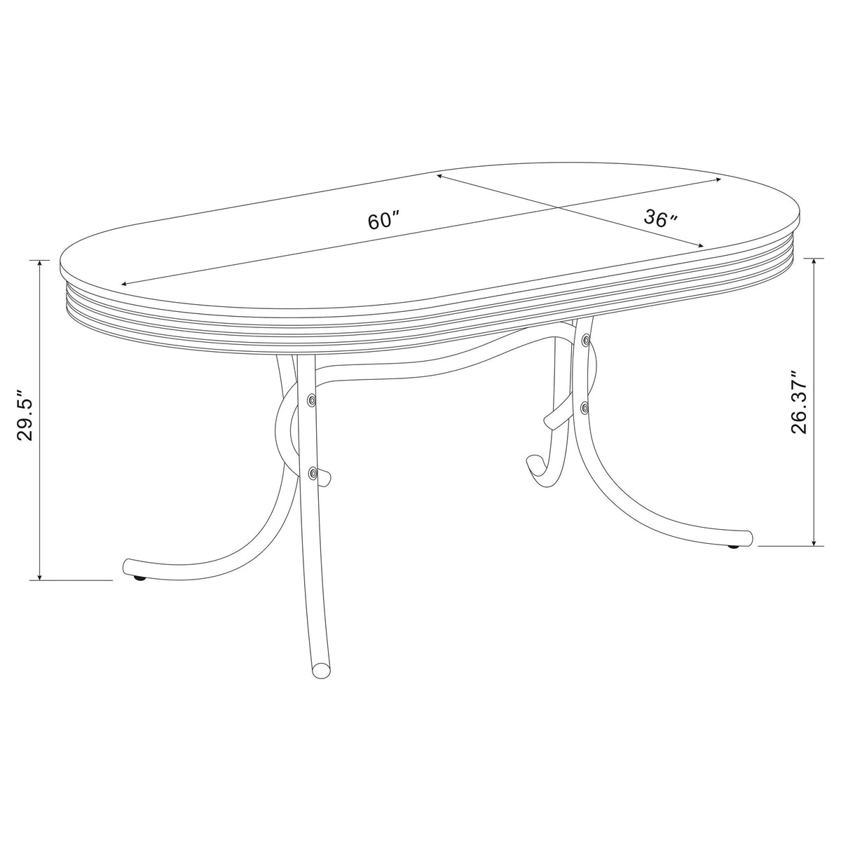 Midge - Oval Dining Table Set