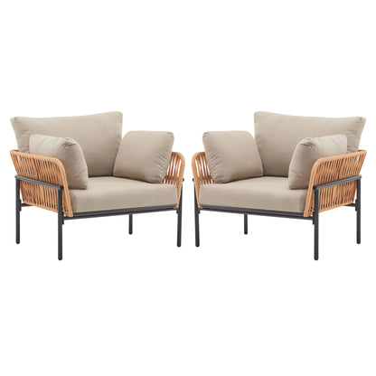 Rope Lounge Chair With Cushions For Modern Spaces
