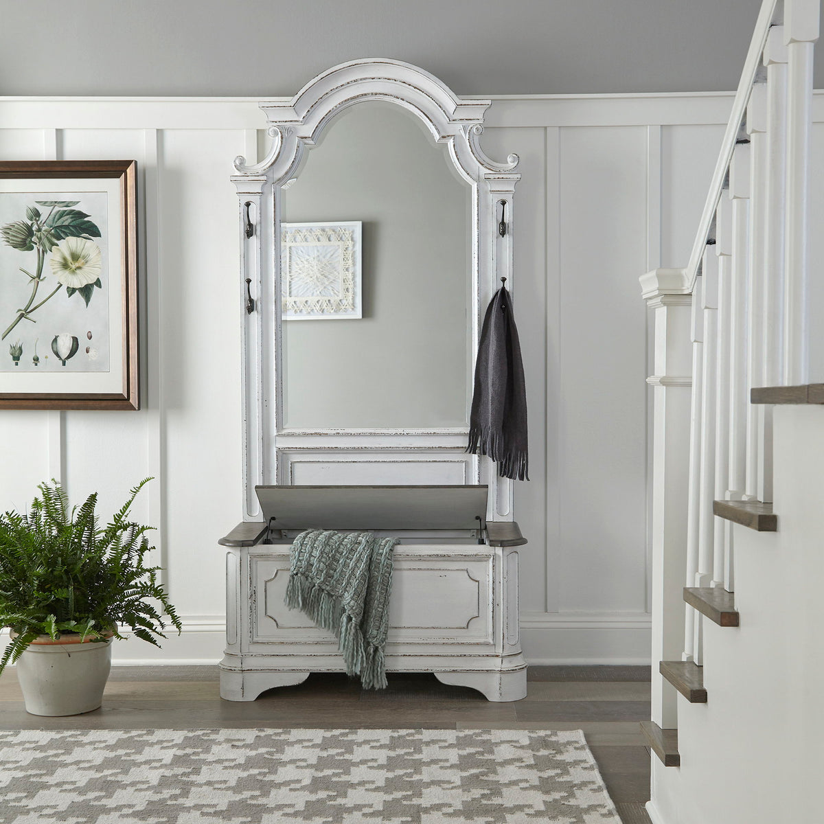 Magnolia Manor - 2 Piece Hall Tree - Antique White