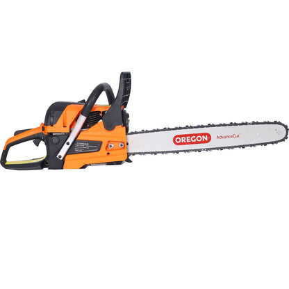 Gasoline Chainsaw 20" 52Cc For Tree And Wood Cutting - Orange