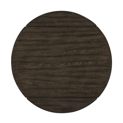 Rex - 65" Round Table With Self Storing Leaves - Walnut Brown