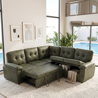 Convertible Sectional Sofa Bed & Pull Out Sleeper And Storage