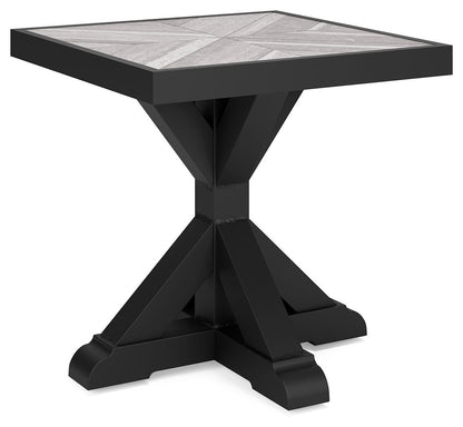 Beachcroft - Square End Table - Black / Light Gray