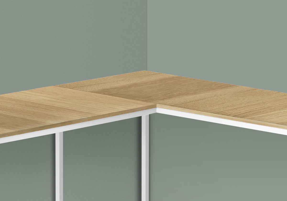Computer Desk, Home Office, Corner, L Shape, Laptop, Marble Look Contemporary & Modern