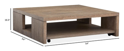 Conway - Square Cocktail Table With Casters - Spiced Brown