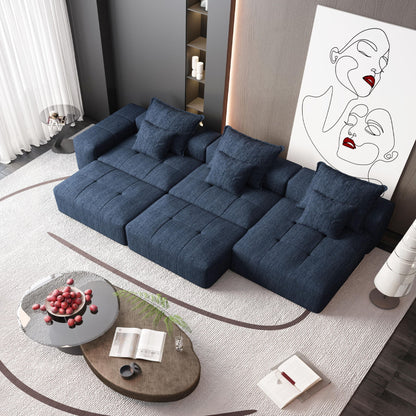 Modern Oversized Diy Combination Modular Sectional Sofa & Pillows