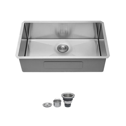 Undermount Stainless Steel Kitchen Sink, Deep Single Bowl Basin