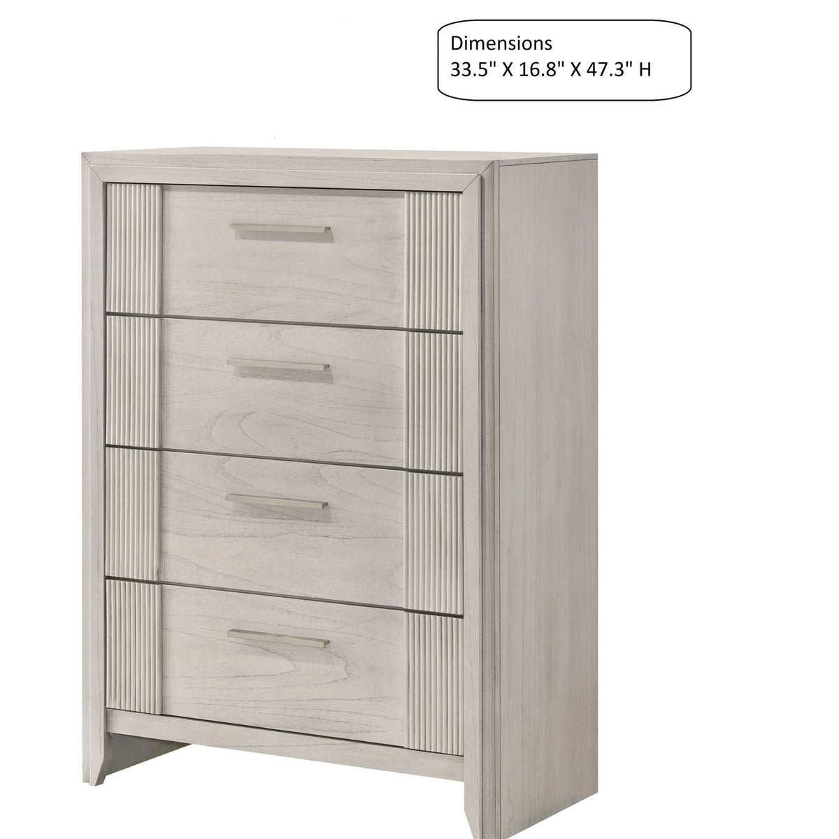 4 Drawer Tall Storage Chest Furniture - White