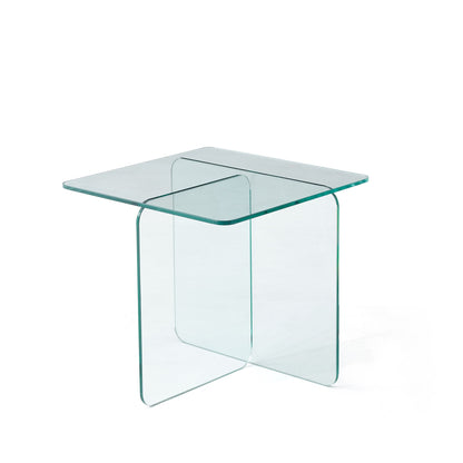 Modern Transparent Tempered Glass Sidetable