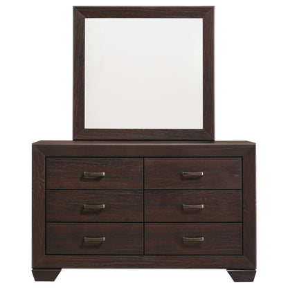 Holmgren - 6 Drawer Dresser With Mirror - Dark Coffee